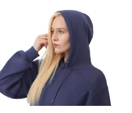 Толстовка с капюшоном оверсайз «Lisbon» унисекс, темно-синий