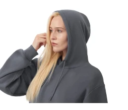 Толстовка с капюшоном оверсайз «Lisbon» унисекс, темно-серый