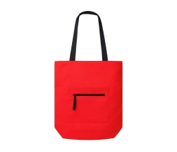 Сумка на молнии Zipper  Neo из хлопка 280 г c карманом на молнии спереди, красный