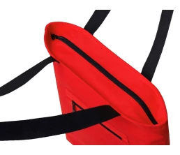 Сумка на молнии Zipper  Neo из хлопка 280 г c карманом на молнии спереди, красный