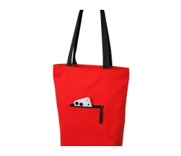 Сумка на молнии Zipper  Neo из хлопка 280 г c карманом на молнии спереди, красный