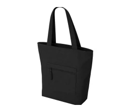 Сумка на молнии Zipper  Neo из хлопка 280 г c карманом на молнии спереди, черный