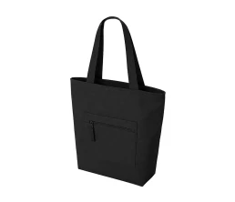 Сумка на молнии Zipper  Neo из хлопка 280 г c карманом на молнии спереди, черный