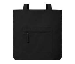 Сумка на молнии Zipper  Neo из хлопка 280 г c карманом на молнии спереди, черный