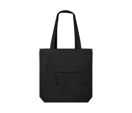 Сумка на молнии Zipper  Neo из хлопка 280 г c карманом на молнии спереди, черный