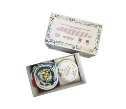 Набор: платок «Русский полевой букет» и свеча «Цветы и травы»