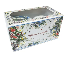 Набор: платок «Русский полевой букет» и свеча «Цветы и травы»