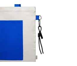 Сумка для покупокTopiс из переработанных материалов с наружным цветным карманом, синий