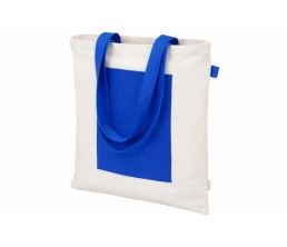 Сумка для покупокTopiс из переработанных материалов с наружным цветным карманом, синий