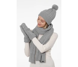 Шарф Heat Trick, серебристо-серый меланж
