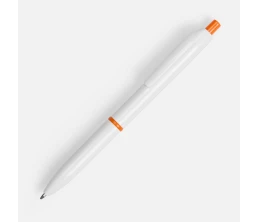 Ручка шариковая Bright Pop, белая с оранжевым