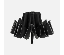 Зонт обратного сложения с ручкой-карабином Foldberry, черный