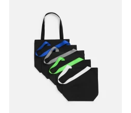 Шопер B5, черный с широкими серыми ручками