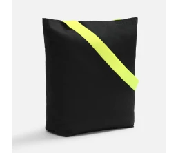 Шопер B5, черный с широкими желтыми ручками