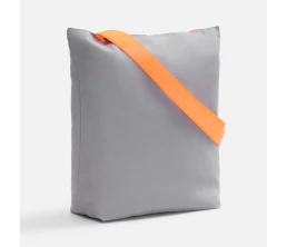 Шопер B5, серый с широкими оранжевыми ручками