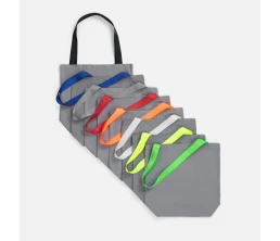 Шопер B5, серый с широкими синими ручками