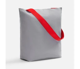 Шопер B5, серый с широкими красными ручками