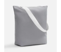 Шопер B5, серый с широкими белыми ручками