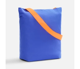 Шопер B5, синий с широкими оранжевыми ручками