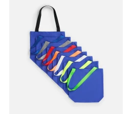 Шопер B5, синий с широкими белыми ручками