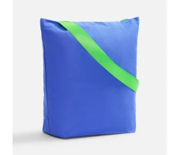 Шопер B5, синий с широкими зелеными ручками