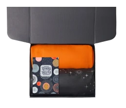 Подарочный набор с пледом, свечой и диффузором, оранжевый