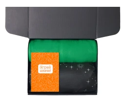 Подарочный набор с пледом, свечой и диффузором, зеленый