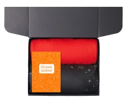 Подарочный набор с пледом, свечой и диффузором, красный