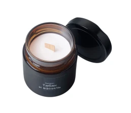 Свеча в стеклянной коричневой банке 200мл, аромат 