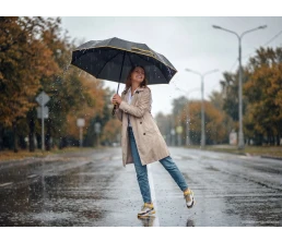 Зонт складной Edgeline, черный с желтым