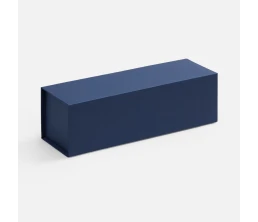 Коробка складная под бутылку Color Jacket Fold, темно-синяя