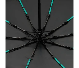 Зонт складной Skymate с УФ-защитой и ручкой-карабином, черный