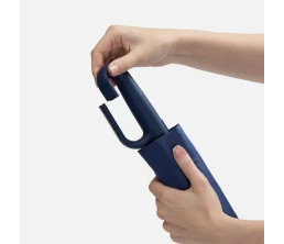 Зонт складной Skymate с УФ-защитой и ручкой-карабином, темно-синий