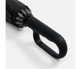 Зонт обратного сложения inLoop с ручкой-карабином, черный