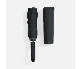 Зонт обратного сложения inLoop с ручкой-карабином, черный