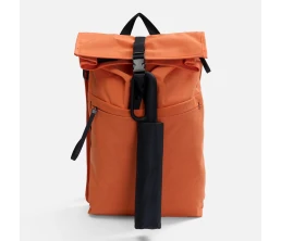 Зонт обратного сложения inLoop с ручкой-карабином, черный