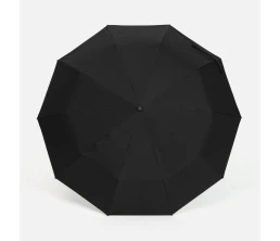 Зонт обратного сложения inLoop с ручкой-карабином, черный
