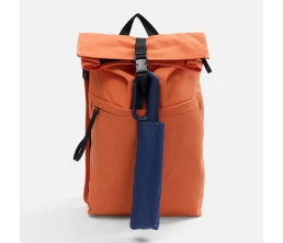 Зонт обратного сложения inLoop с ручкой-карабином, темно-синий