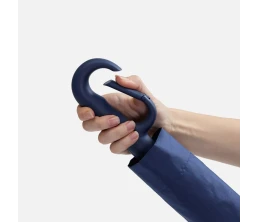 Зонт обратного сложения inLoop с ручкой-карабином, темно-синий