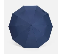 Зонт обратного сложения inLoop с ручкой-карабином, темно-синий