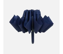 Зонт обратного сложения inLoop с ручкой-карабином, темно-синий