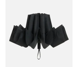 Зонт обратного сложения twoGether с двойным куполом, черный