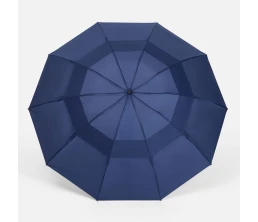Зонт обратного сложения twoGether с двойным куполом, темно-синий