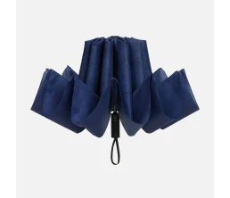 Зонт обратного сложения twoGether с двойным куполом, темно-синий