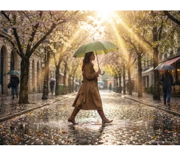 Зонт-трость Jolly Brolly, зеленый (хаки)
