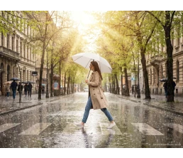 Зонт-трость Jolly Brolly, светло-серый