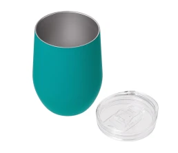 Термокружка Sense Gum, soft-touch, непротекаемая крышка, 370мл, крафтовая упаковка, бирюзовый 320C