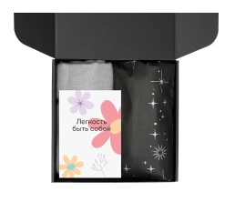 Подарочный набор «Re:f. Walk» с палантином, шоппером и термосом, серый