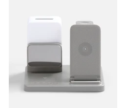 Зарядная станция с электронными часами и подсветкой Large Charge ver.3, серая