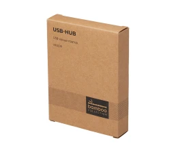 USB хаб «Memo», 2*USB, 2*Type C, бамбук
